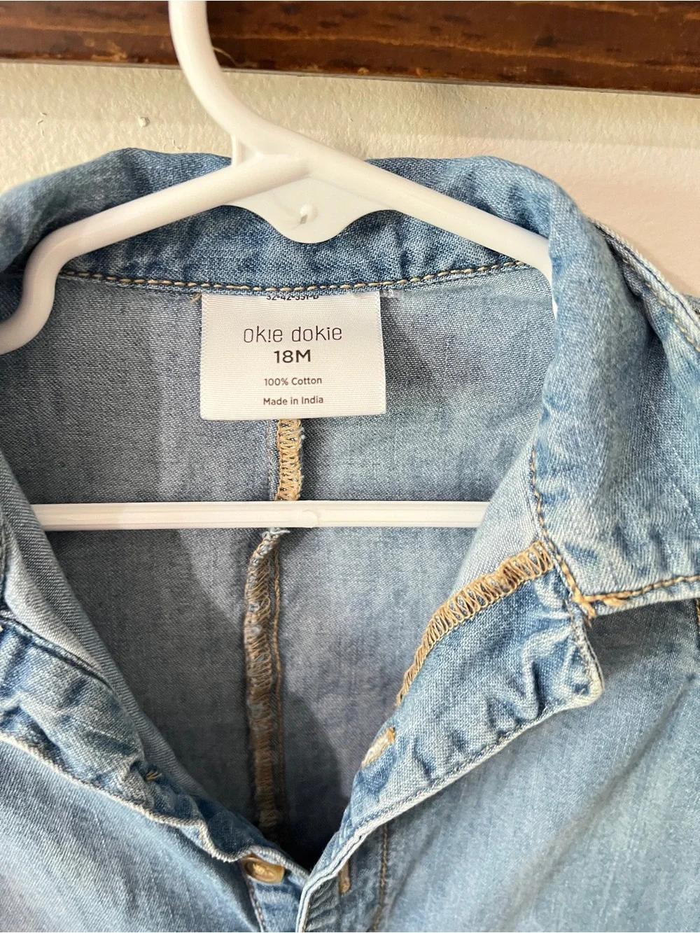 okie dokie Light Blue Denim Button-Up Jumpsuit